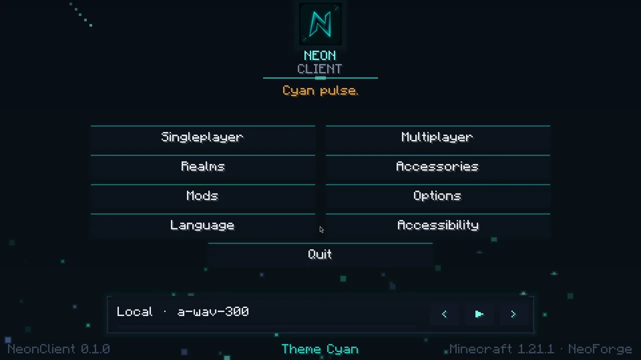 Титульный экран NeonClient